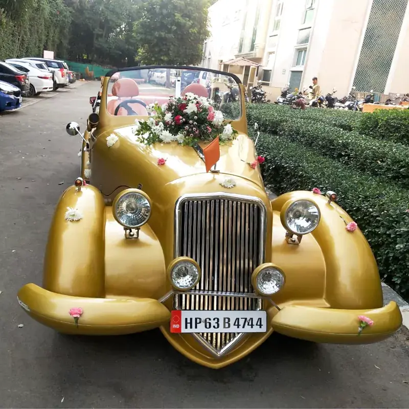 Wedding Vintage Car Morgan 1955 with Golden Look