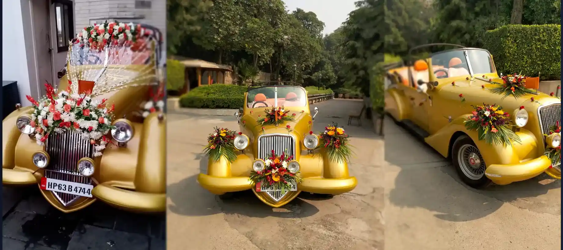 Golden Vintage Car for Wedding